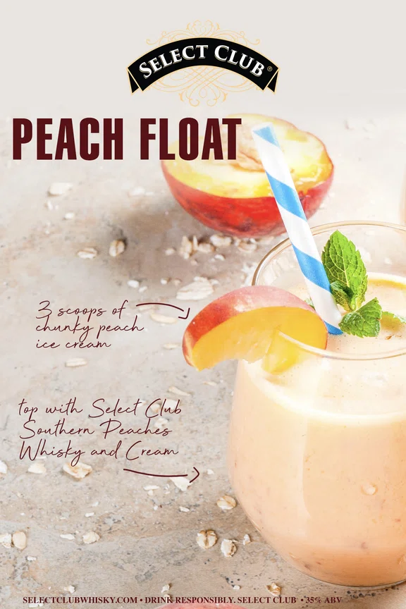 Peaches & Whiskey Ice Cream Float - A Beautiful Mess